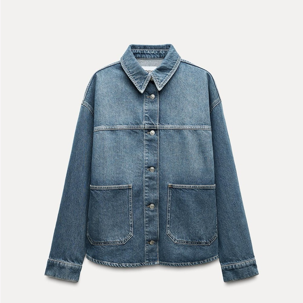 Zara Blue Lightweight Shirt Jacket